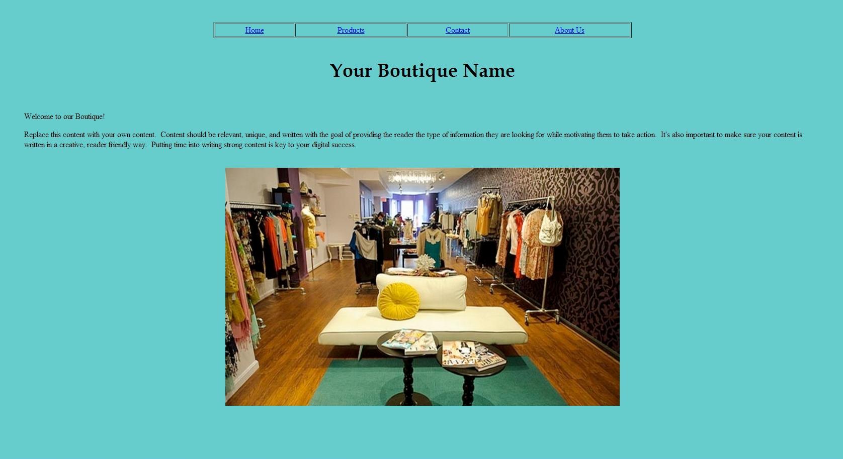 boutique template