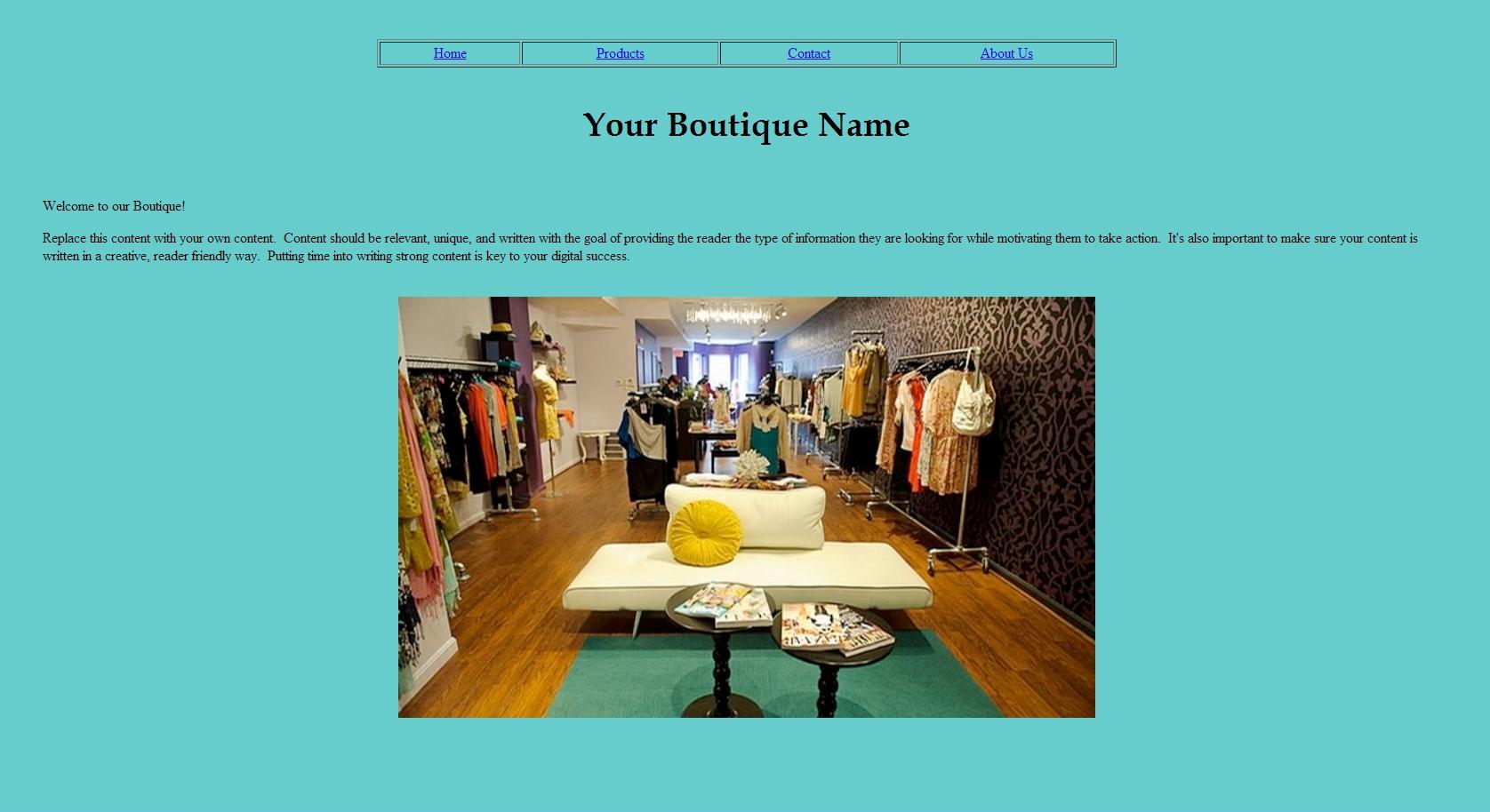 boutique template